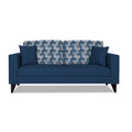 Adorn India Berlin Bricks 3 Seater Sofa (Blue) Martin Plus (3 Year Warranty)