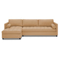 Adorn India Alexander L Shape 7 Seater Sofa Set with Ottoman Puffy LHS (Beige) (3 Year Warranty)