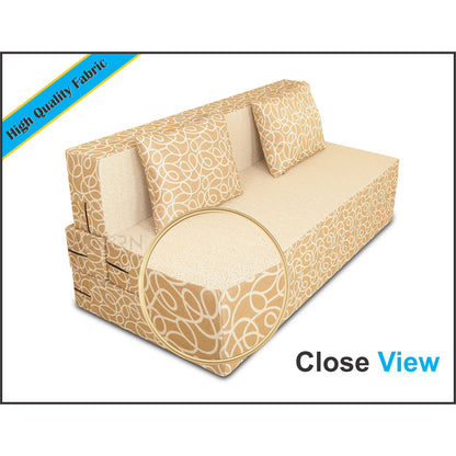 Adorn India Easy Three Seater Sofa Cum Bed Poly Cotton 6'X6' (Beige)