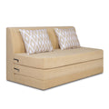 Adorn India Easy Highback Three Seater Sofa Cum Bed Rhombus 6' x 6' (Beige) (1 Year Warranty)
