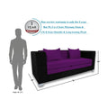 Almond 3 Seater Sofa cumbed(Dark Purple & Black)