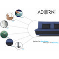 Adorn India Exclusive Two Tone Arden 4 Seater Wood Sofa Cum Bed 4 x 6 (Blue & Black) (3 Year Warranty)