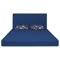 Adorn India Easy Highback Three Seater Sofa Cum Bed Floral 6' x 6' (Blue) (1 Year Warranty)