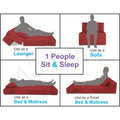 2 Seater Sofa Cum Bed Easy Alyn 3x6 (Maroon)