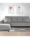 Adorn India Maddox L Shape 6 Seater Sofa Set Tufted (Left Hand Side) (Grey)