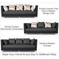 Adorn India Exclusive Two Tone Alica Three Seater Sofa (Dark Grey & Black), Wood, Foam