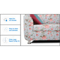 Adorn India Roselyn 3 Seater Sofa Digitel Print (Blue)
