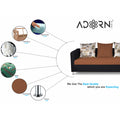 Adorn India Exclusive Two Tone Alita Compact 3-1-1 Sofa Set (Rust & Black), Wood, Foam
