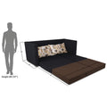 3 Seater Sofa Cum Bed Exclusive Two Tone Straight Line (Brown & Black)