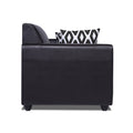 Monteno Leatherette 3 Seater Sofa (Black)