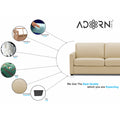 Adorn India Exclusive Flavio Leatherette Three Seater Sofa (Beige)