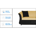 Adorn India Acura 3 Seater Sofa(Beige & Black)