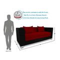 Almond 3 Seater Sofa Cumbed (Maroon & Black)