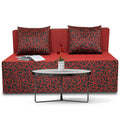2 Seater Sofa Cum Bed Easy Poly Cotton (Maroon and Black) (4x6)