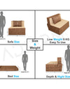 Adorn India Easy Three Seater Sofa Cum Bed 3' x 6' (Brown & Beige)