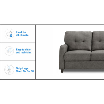 Adorn India Astor 3+1+1 Sofa Set (Grey)