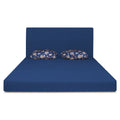 Adorn India Easy Highback Two Seater Sofa Cum Bed Floral 4' x 6' (Blue) (1 Year Warranty)