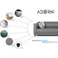 Adorn India Brisco 3 Seater Sofa (Light Grey), Wood, Foam