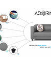 Adorn India Brisco 3 Seater Sofa (Light Grey)