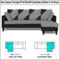 Adorn India Denver L Shape 5 Seater Sofa Set RHS (Grey & Black) (3 Year Warranty)