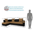 Adorn India Adillac 6 Seater Corner Sofa(Left Side Handle)(Camel & Black)