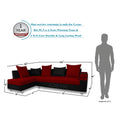 Adorn India Adillac 5 Seater Corner Sofa(Left Side Handle)(Maroon & Black), Wood, Foam