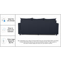 Adorn India Straight Line Three Seater Sofa(Black)