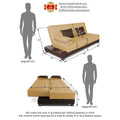 3 Seater Sofa Cum Bed Exclusive Two Tone Blake (Brown & Beige), Wood, Foam