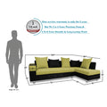 Adorn India Adillac 5 Seater Corner Sofa(Green & Black)