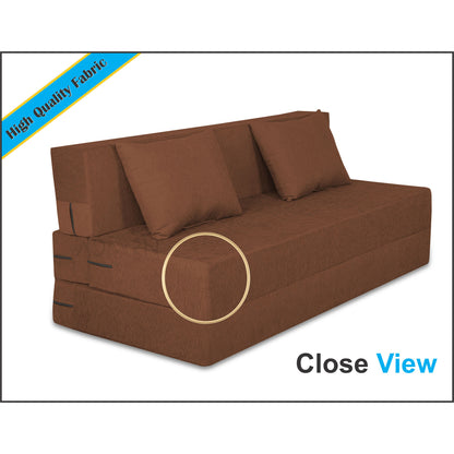 Adorn India Easy Three Seater Sofa Cum Bed Alyn 6'x 6' (Brown)