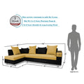 Adorn India Adillac 5 Seater Corner Sofa(Left Side Handle)(Yellow & Black)