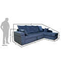Adorn India Comfort Line L Shape 6 Seater Corner Sofa Cum Bed RHS (Grey)