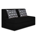 Adorn India Easy Highback Three Seater Sofa Cum Bed Rhombus 6' x 6' (Black) (1 Year Warranty)