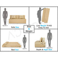 Adorn India Easy 2 Seater Sofa Cum Bed Alyn 4'x 6' (Beige) (1 Year Warranty)