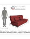 Adorn India Arden 3 Seater Sofa Cum Bed Fabric (Maroon)