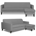 Adorn India Aladra L Shape Decent 5 Seater Sofa Set RHS (Grey) (3 Year Warranty)