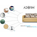 Adorn India Alita 3 Seater Compact Sofa (Beige)