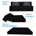 Adorn India Easy Three Seater Sofa Cum Bed Floral '6 x 6' (Black)(1 Year Warranty)