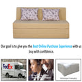 Adorn India Easy Highback Three Seater Sofa Cum Bed Floral 5' x 6' (Beige) (1 Year Warranty)