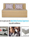 Adorn India Easy Highback Three Seater Sofa Cum Bed Floral 5' x 6' (Beige)