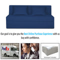 Adorn India Easy Highback Three Seater Sofa Cum Bed Decent 6' x 6' (Blue) (1 Year Warranty)