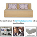 Adorn India Easy Highback Three Seater Sofa Cum Bed Floral 6' x 6' (Beige) (1 Year Warranty)