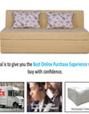 Adorn India Easy Highback Three Seater Sofa Cum Bed Floral 6' x 6' (Beige)