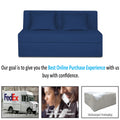 Adorn India Easy Highback Three Seater Sofa Cum Bed Decent 5' x 6' (Blue)