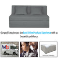 Adorn India Easy Highback Three Seater Sofa Cum Bed Decent 5' x 6' (Grey) (1 Year Warranty)