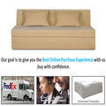 Adorn India Easy Highback Three Seater Sofa Cum Bed Decent 6' x 6' (Beige) (1 Year Warranty)