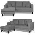 Adorn India Martin L Shape 4 Seater Sofa Set Plain (Left Hand Side) (Grey) (3 Year Warranty)