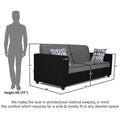 Adorn India Rio Highback 3 Seater Sofa(Black & Grey) (3 Year Warranty)