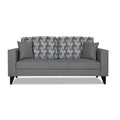 Adorn India Berlin Bricks 3 Seater Sofa (Grey) Martin Plus (3 Year Warranty)