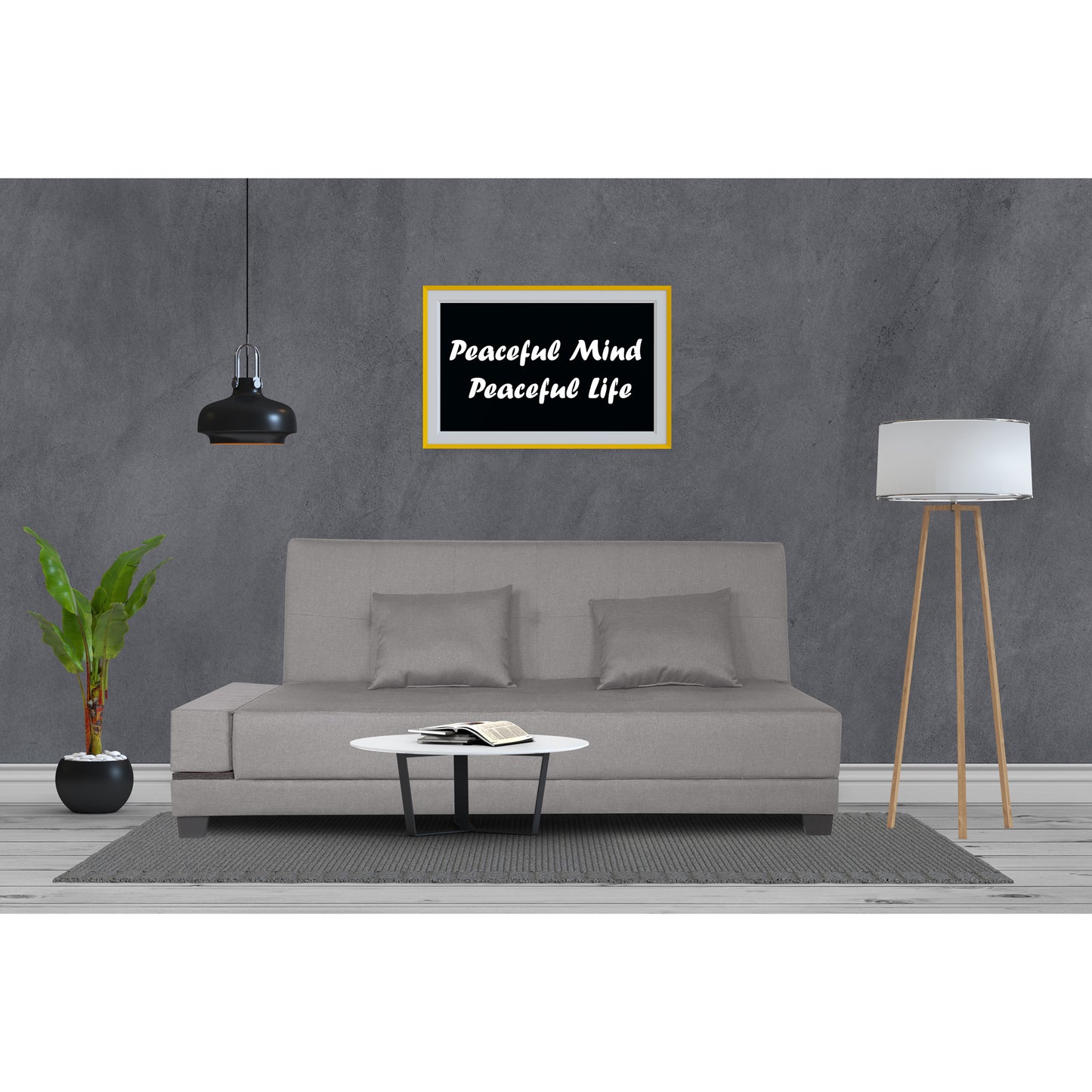 Adorn India Blake 3 Seater Sofa Cum Bed (Light Grey)